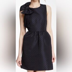 RED Valentino One Shoulder Black Polka Dot Dress